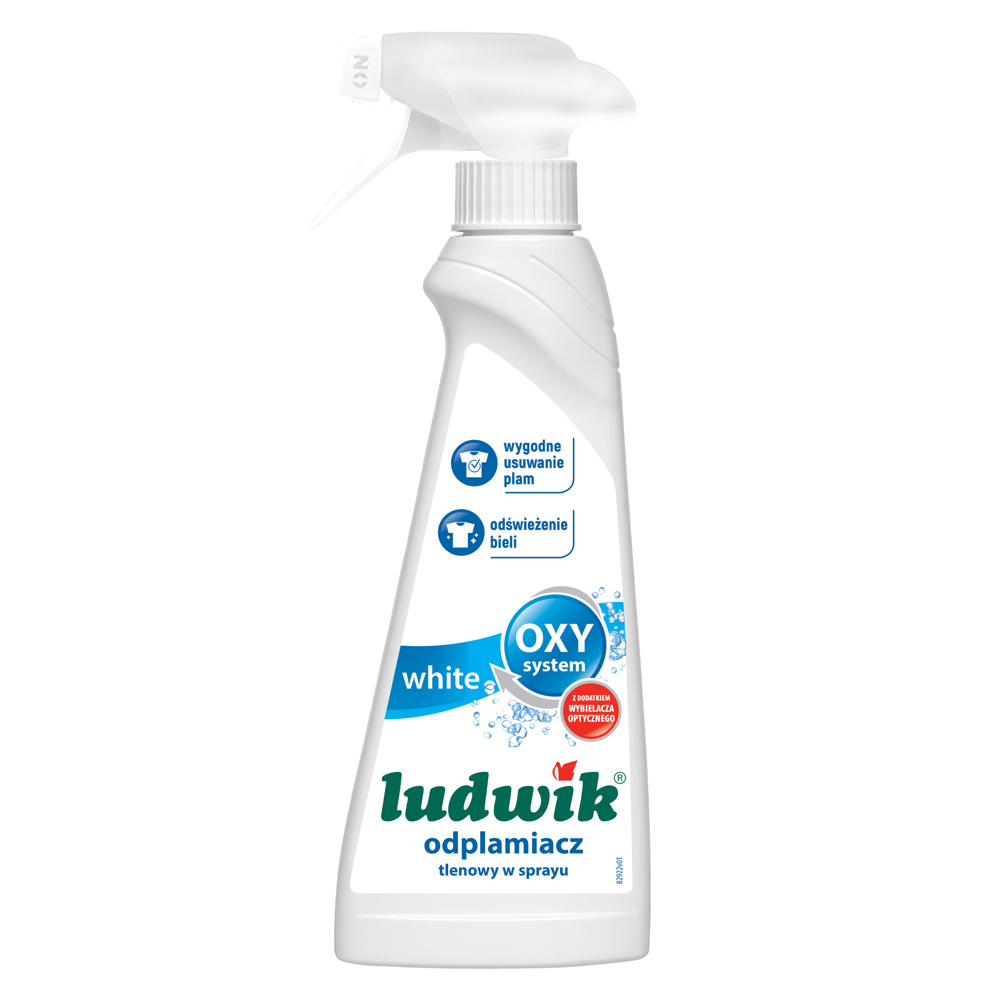 White odplamiacz tlenowy w sprayu do tkanin białych