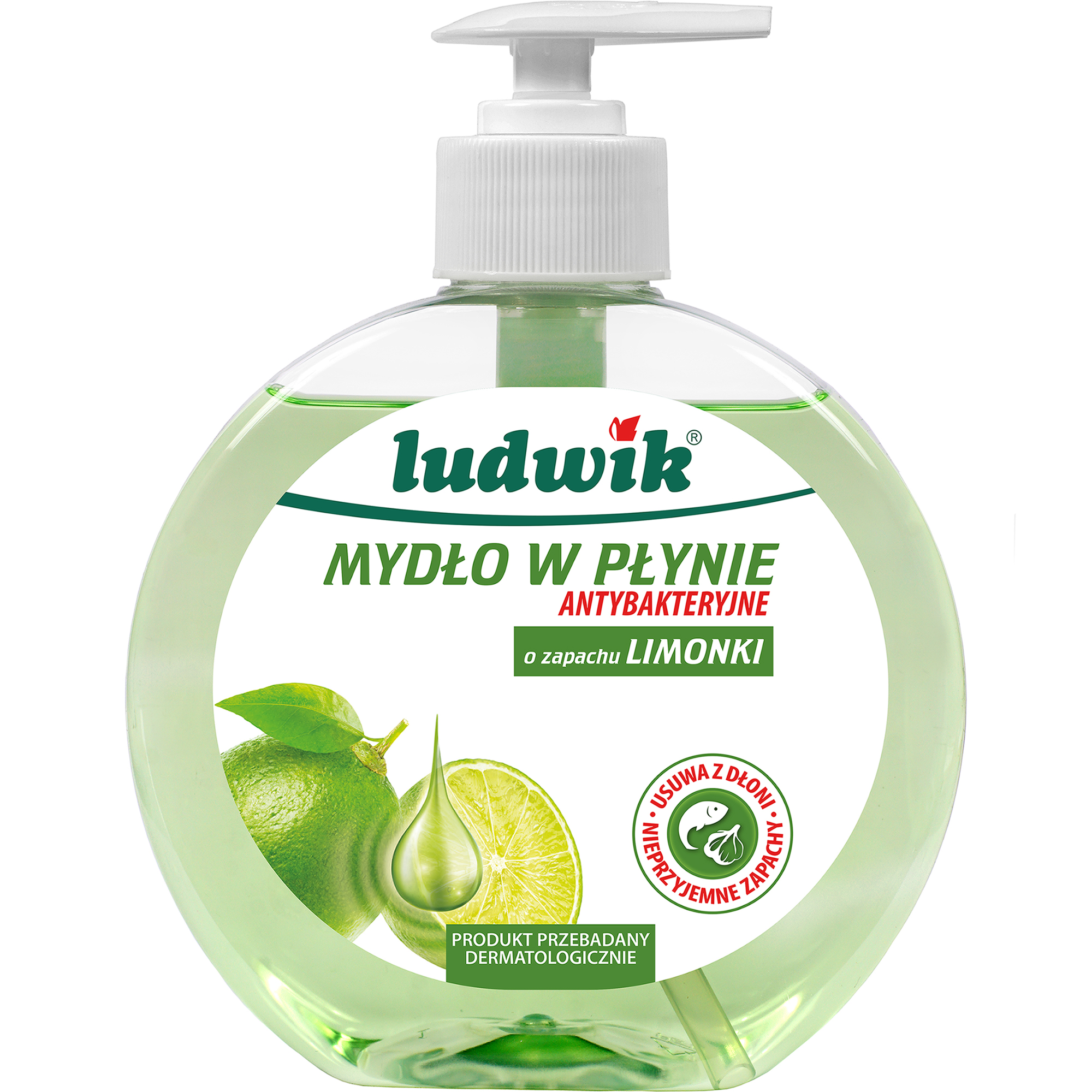 Liquid soap antibacterial with the scent of lime